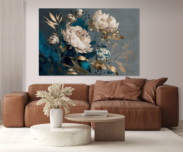 Elegante Blumen auf einem üppigen Hintergrund Wandbilder Elegante Blumen auf einem üppigen Hintergrund