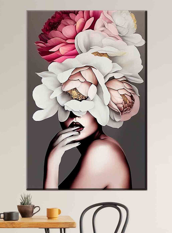 Florale Eleganz umarmt eine geheimnisvolle Silhouette Wandbilder Florale Eleganz umarmt eine geheimnisvolle Silhouette