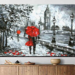 Wandbilder Malerei eines roten Regenschirms