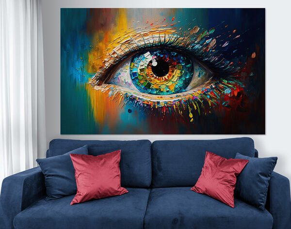 Buntes Auge in leuchtenden Farbtönen Wandbilder Buntes Auge in leuchtenden Farbtönen