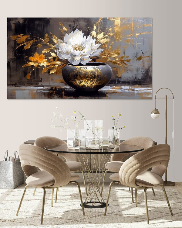 Elegante Blüten in verschnörkelter Vase Wandbilder Elegante Blüten in verschnörkelter Vase