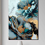 Wandbilder Elegantes florales Kunstwerk mit metallischen Akzenten