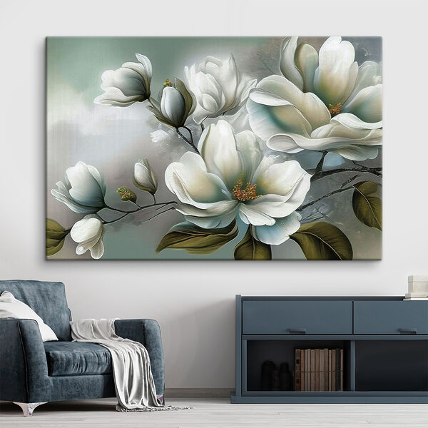 Malerei von weißen Blumen Wandbilder Malerei von weißen Blumen