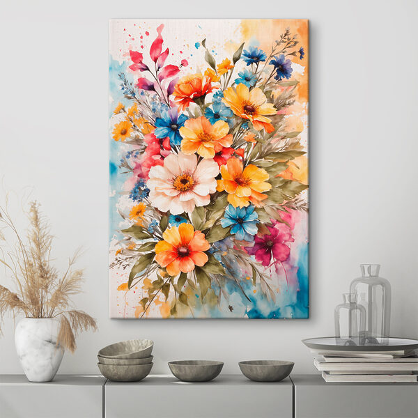 Lebendige Blüten in Aquarellmalerei Wandbilder Lebendige Blüten in Aquarellmalerei