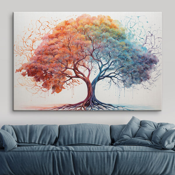 Baum mit verschiedenen Farben der Blätter Wandbilder Baum mit verschiedenen Farben der Blätter