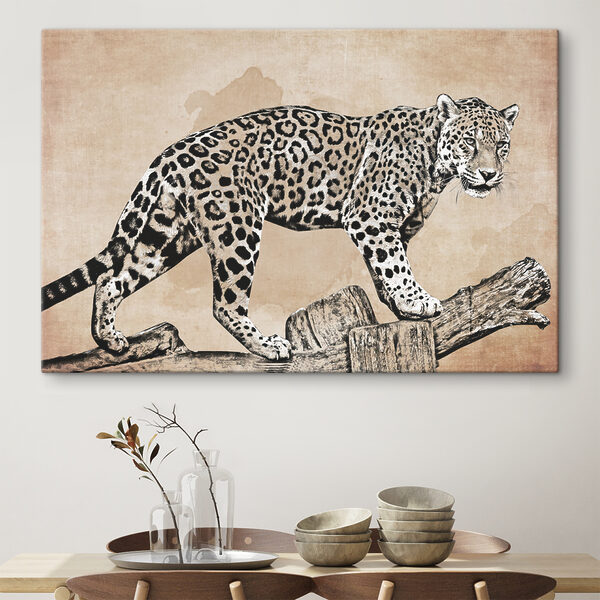 Majestätischer Leopard, der auf einem Ast sitzt Wandbilder Majestätischer Leopard, der auf einem Ast sitzt