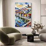 Wandbilder Rotes und gelbes Kanu