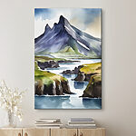 Wandbilder Aquarell eines Berges