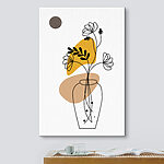 Wandbilder Zeichnung von Blumen in einer Vase