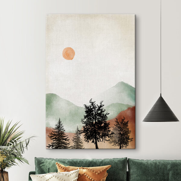 Sonnenaufgang über einer ruhigen Berglandschaft Wandbilder Sonnenaufgang über einer ruhigen Berglandschaft