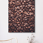 Wandbilder Geröstete Kaffeebohnen im Hintergrund.