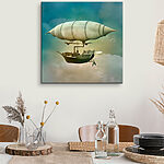 Wandbilder Verträumte Luftschiffreise durch den Himmel