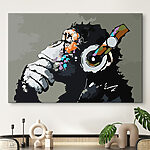 Wandbilder Weißer Kreis auf schwarzem Hintergrund