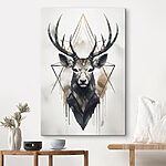 Wandbilder Geometrischer Hirsch und lineares Design