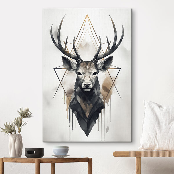 Geometrischer Hirsch und lineares Design Wandbilder Geometrischer Hirsch und lineares Design
