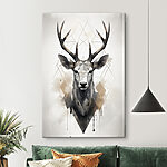 Wandbilder Low-Poly-Hirsch mit Geweih