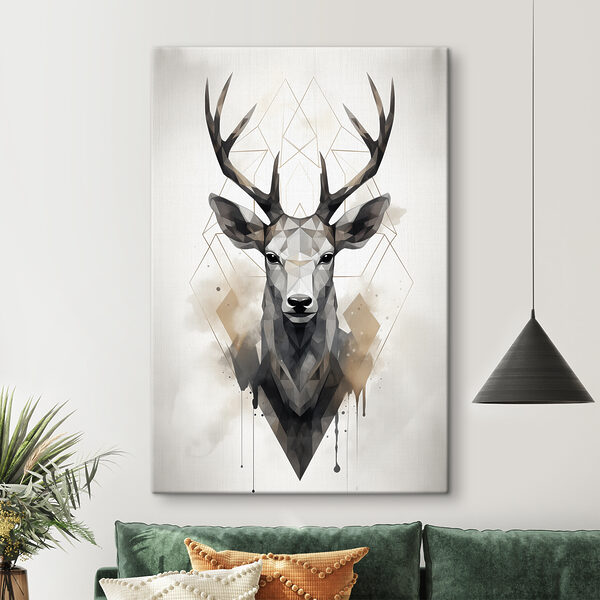 Low-Poly-Hirsch mit Geweih Wandbilder Low-Poly-Hirsch mit Geweih