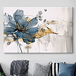 Wandbilder Blaue Blume mit zarten Pinselstrichen