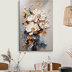 Wandbilder Texturierte Blumenkunst in neutralen Tönen