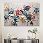 Wandbilder Pastellblumen auf strukturierter Leinwand