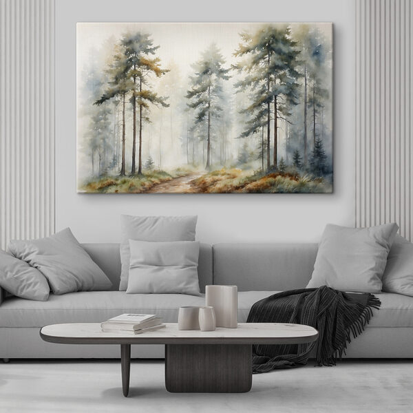 Aquarellmalerei eines Waldes Wandbilder Aquarellmalerei eines Waldes