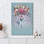 Wandbilder Frau mit Blumen auf dem Kopf