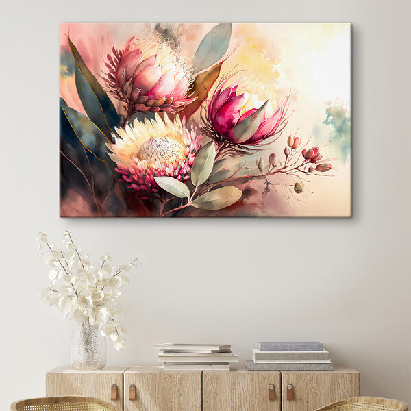 Lebendige Blüten in Aquarell-Harmonie Wandbilder Lebendige Blüten in Aquarell-Harmonie
