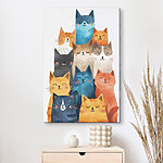 Wandbilder Gruppe von Katzen mit verschiedenen Farben