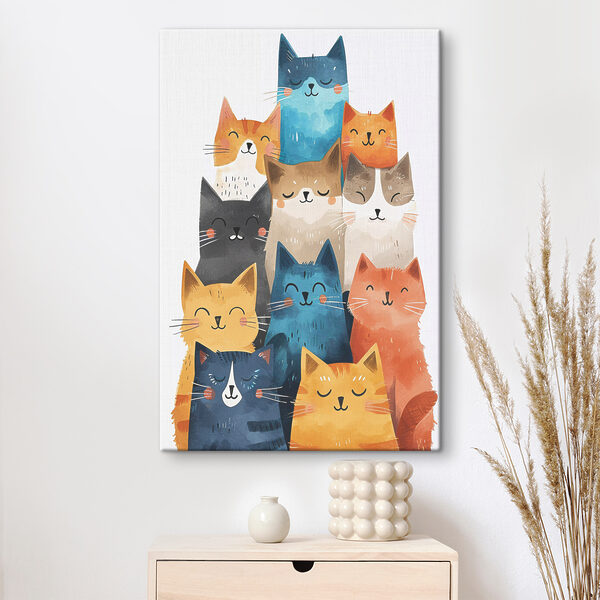 Gruppe von Katzen mit verschiedenen Farben Wandbilder Gruppe von Katzen mit verschiedenen Farben
