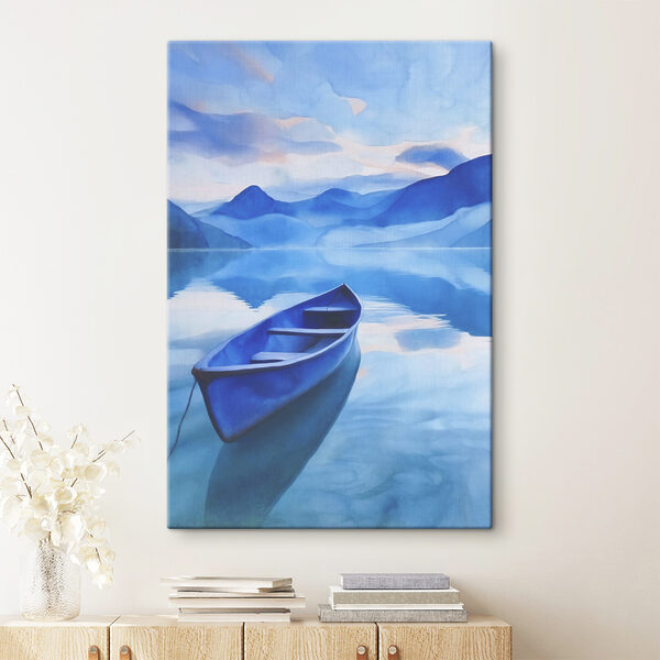 Blaues Boot im Wasser Wandbilder Blaues Boot im Wasser