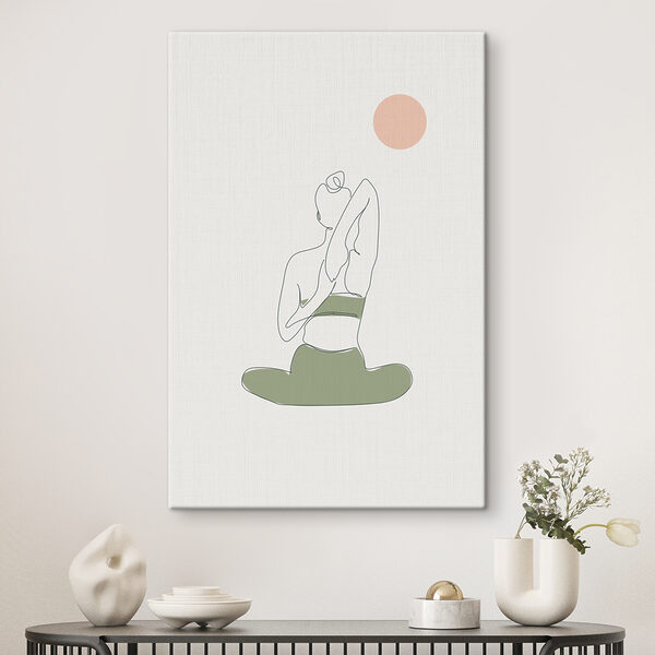 Frau in Yoga-Pose sitzend Wandbilder Frau in Yoga-Pose sitzend