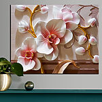 Wandbilder Orchideenblüten mit zartrosa Blütenblättern
