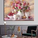 Wandbilder Blumen, Tee und Beeren erfreuen.