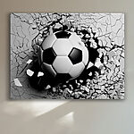 Wandbilder Fußball, der eine Wand durchbricht