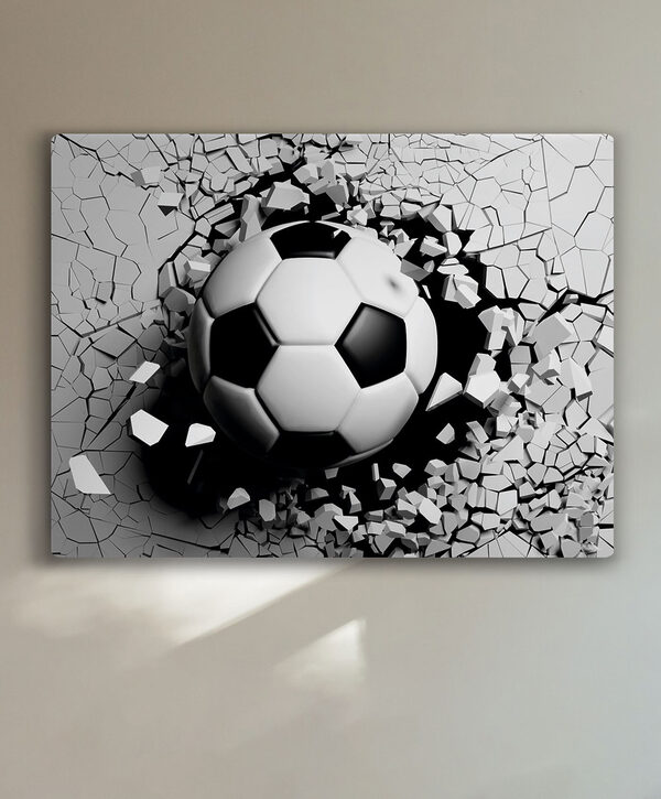 Fußball, der eine Wand durchbricht Wandbilder Fußball, der eine Wand durchbricht
