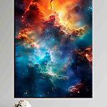 Wandbilder Bunte Wolken und Sterne im Weltraum