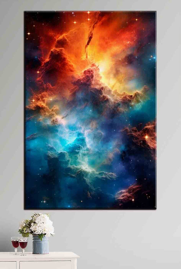 Bunte Wolken und Sterne im Weltraum Wandbilder Bunte Wolken und Sterne im Weltraum