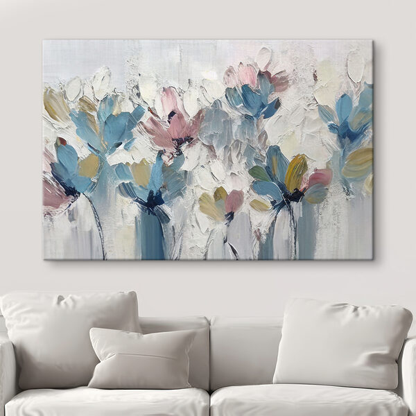 Malerei von Blumen auf einer weißen Fläche Wandbilder Malerei von Blumen auf einer weißen Fläche