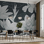 Fototapeten Elegantes Blumendesign in beruhigenden Farbtönen