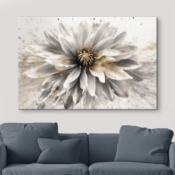 Weiße Blume mit künstlerischem Spritzeffekt Wandbilder Weiße Blume mit künstlerischem Spritzeffekt