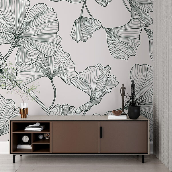 Fototapeten Fototapeten Elegantes Ginkgoblatt-Motiv (Artikelnummer: w00328v2)