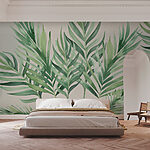 Fototapeten Tropische Blätter in zarten Aquarellfarben