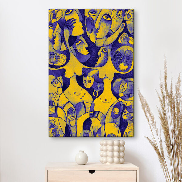 Gelbe und blaue Spirale Wandbilder Gelbe und blaue Spirale