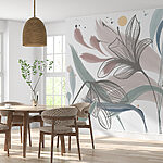 Fototapeten Abstrakte florale Eleganz in Pastelltönen