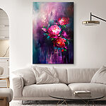 Wandbilder Lebendige Blüten vor abstraktem Hintergrund