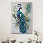 Wandbilder Aquarell eines Pfaus