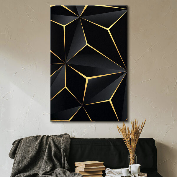 Modernes geometrisches Design in Schwarz und Metallic Wandbilder Modernes geometrisches Design in Schwarz und Metallic
