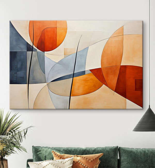 Ein orange-graues Kunstwerk Wandbilder Ein orange-graues Kunstwerk