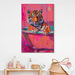 Wandbilder Tiger in der Wanne