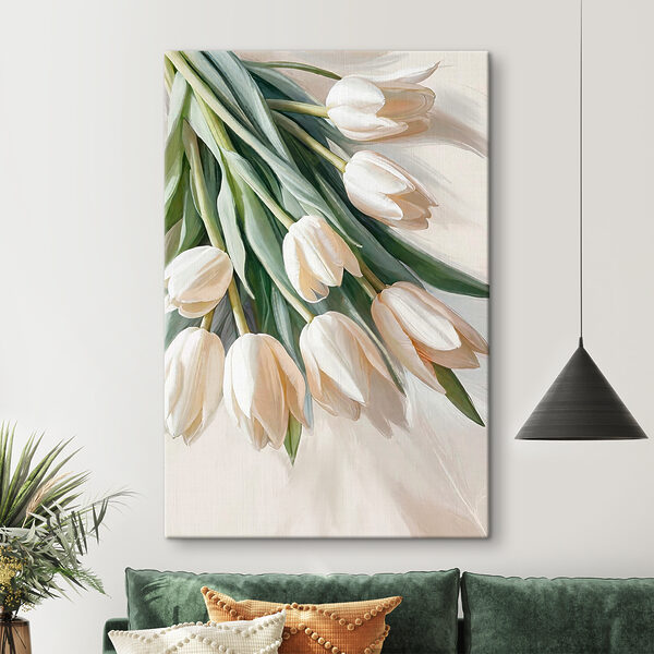 Weiße Tulpen auf einem weichen Hintergrund Wandbilder Weiße Tulpen auf einem weichen Hintergrund